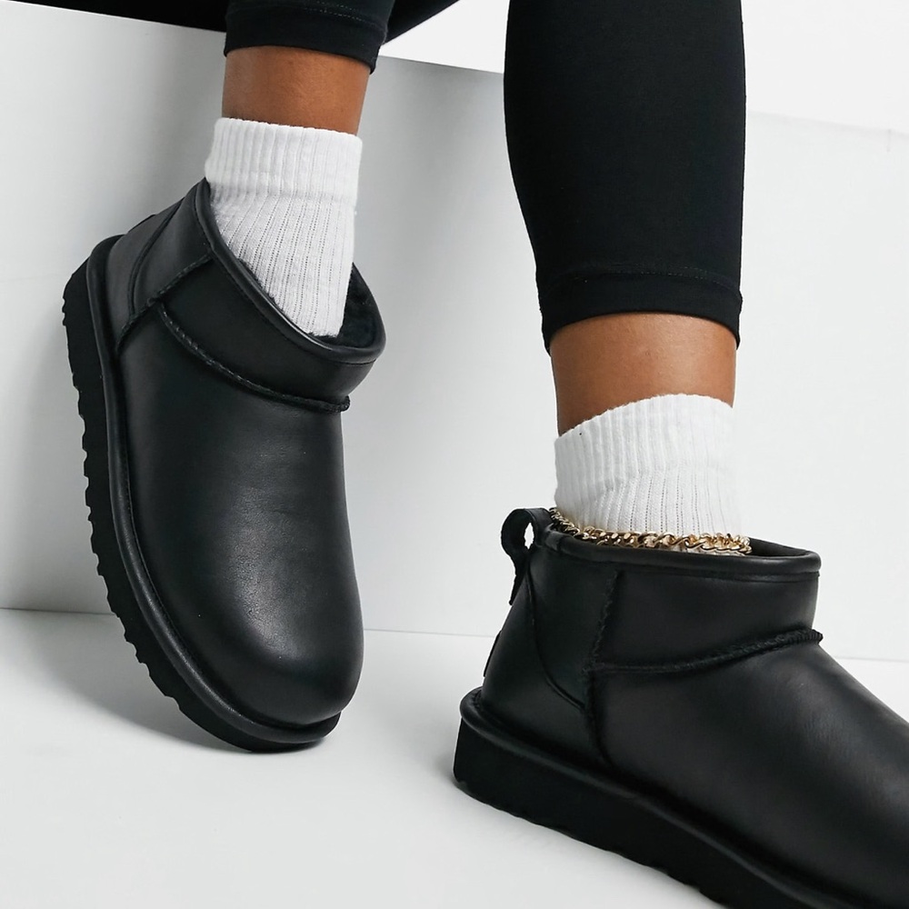 UGG Classic Ultra Mini ankle boots Black Leather